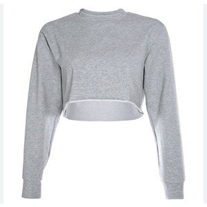 Gray Women’s Cropped Crewneck Sweatshirt